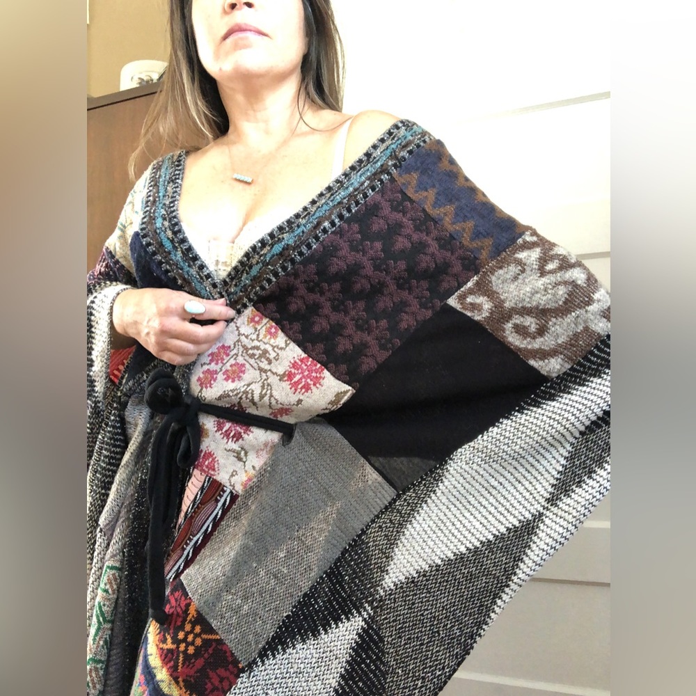 Patchwork Knit Sweater Kaftan